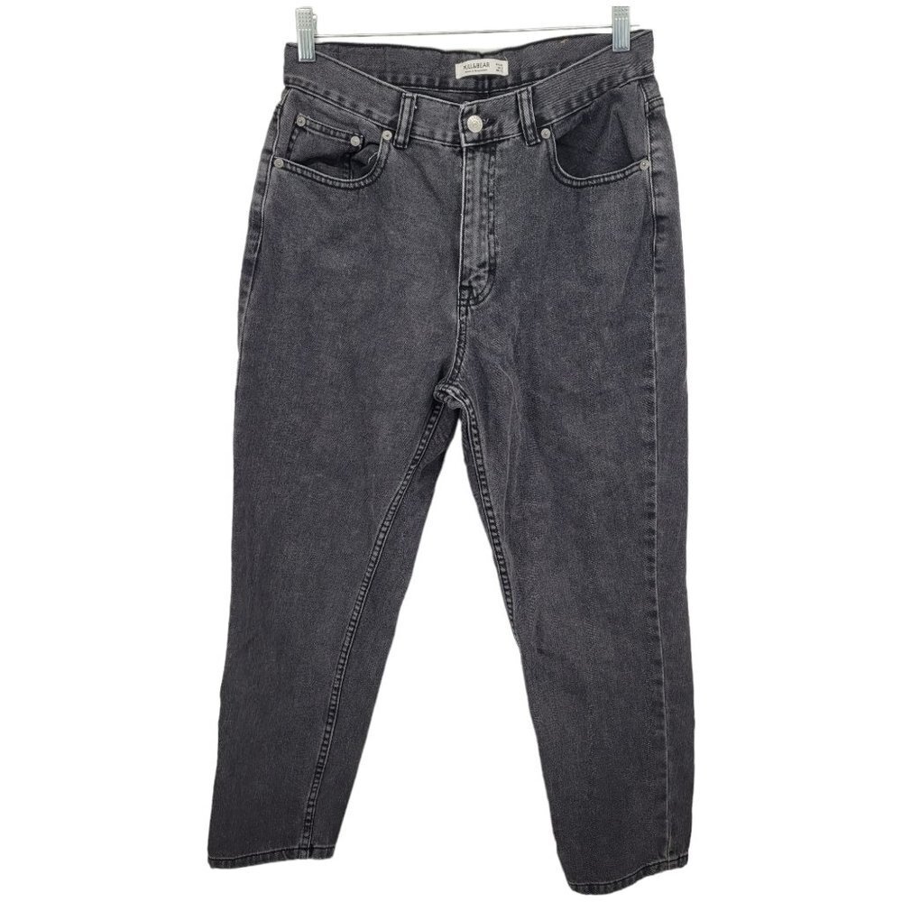 Pull & bear Womens size 8 Mom jeans high rise black wash denim